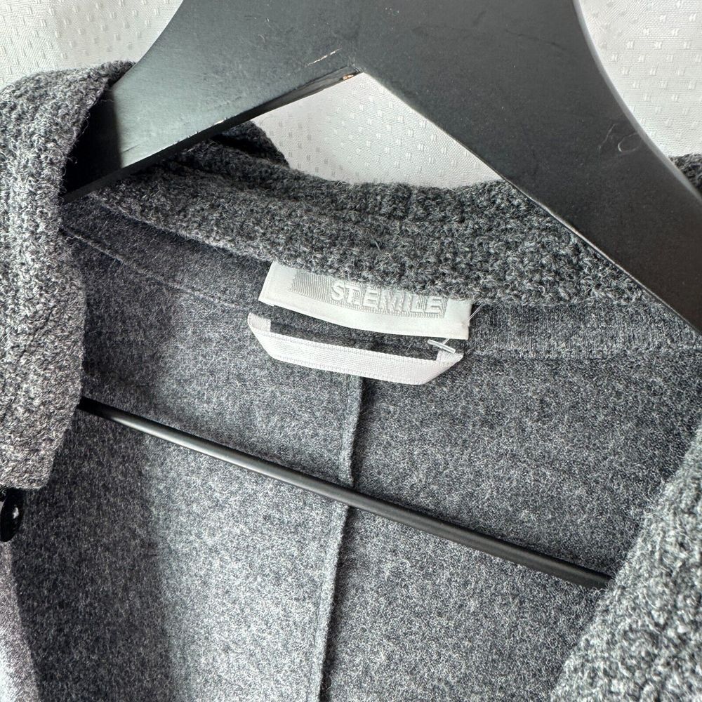 St Emile Womens Wool Gray Hoodie Jacket Sz 14 - Picture 2 of 3